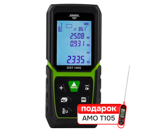 Комплект лазерного дальномера AMO DIST 100G и термометра AMO T105