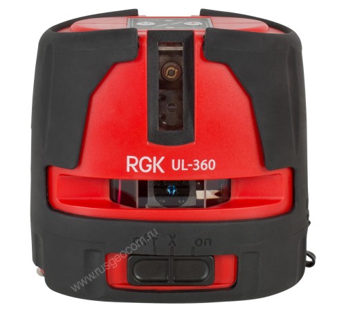 Комплект: лазерный уровень RGK UL-360 с калибровкой + штатив RGK F170 приемник RGK LD-5 рейка RGK LR-2