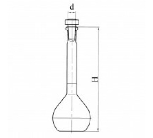 Колба 2а-500-2 с одной меткой и пластмассовой пробкой