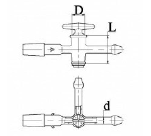 Кран 3-х ходовой К3Х-1-32-2,5 КШ 19/26, ТС, эскиз 4-39-01