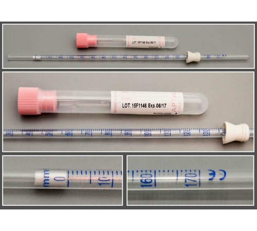 Пробирка лабораторная с антикоагулянтом (0,2 мл цитрата натрия 3,8%) + Пипетка для дозирования биологических жидкостей, уп. 200 пар, Aptaca