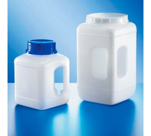 Контейнер Kautex широкогорлый 2300 мл, HDPE, квадратный, Ø 80 мм, естественный цвет, без крышки, с литой ручкой