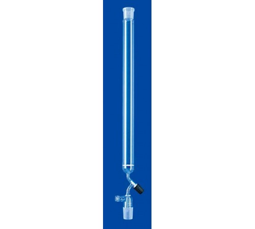 Хроматографическая колонка Lenz 400 мм, 120 мл, NS14/23, с фриттой, PTFE игольчатый кран, боковой отвод GL18, стекло