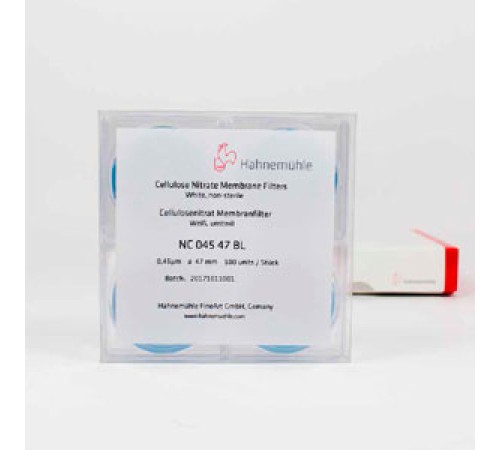 Мембранные фильтры Hahnemühle из нитроцеллюлозы, 0,8 мкм, Ø 47 мм, нестерильные, белые Мембранные фильтры Hahnemühle из нитроцеллюлозы, 0,8 мкм, Ø 47 мм, нестерильные, белые